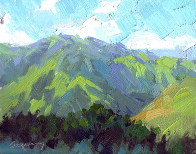 Big Sur Canyon #1, Oil on Linen, 8x10