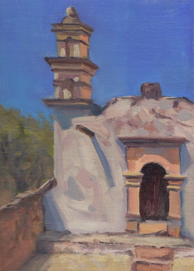 San Miguel de Allende Chapel, Oil on Linen, 12x9