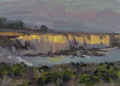 Montana de Oro (Last Light), Oil on Linen, 9x12